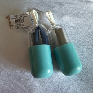 Set of Two Silicone Reusable Travel Straws